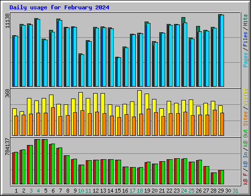 Daily usage for February 2024
