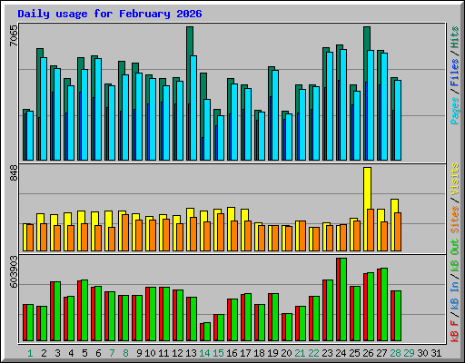 Daily usage for February 2026