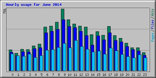 Hourly usage for June 2014