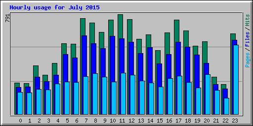 Hourly usage for July 2015