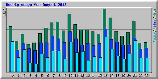 Hourly usage for August 2018