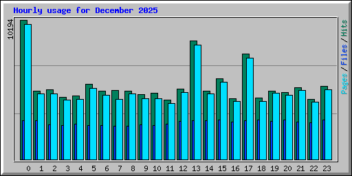 Hourly usage for December 2025